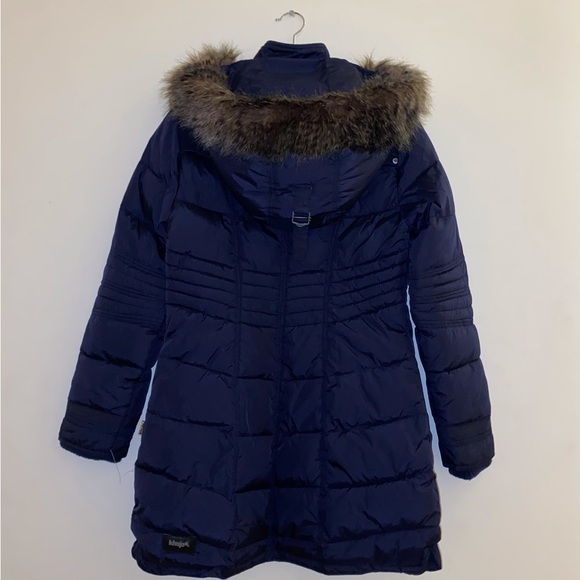 Women’s Large Navy Khujo Winter Jacket w/ faux fur trim - Picture 2 of 11